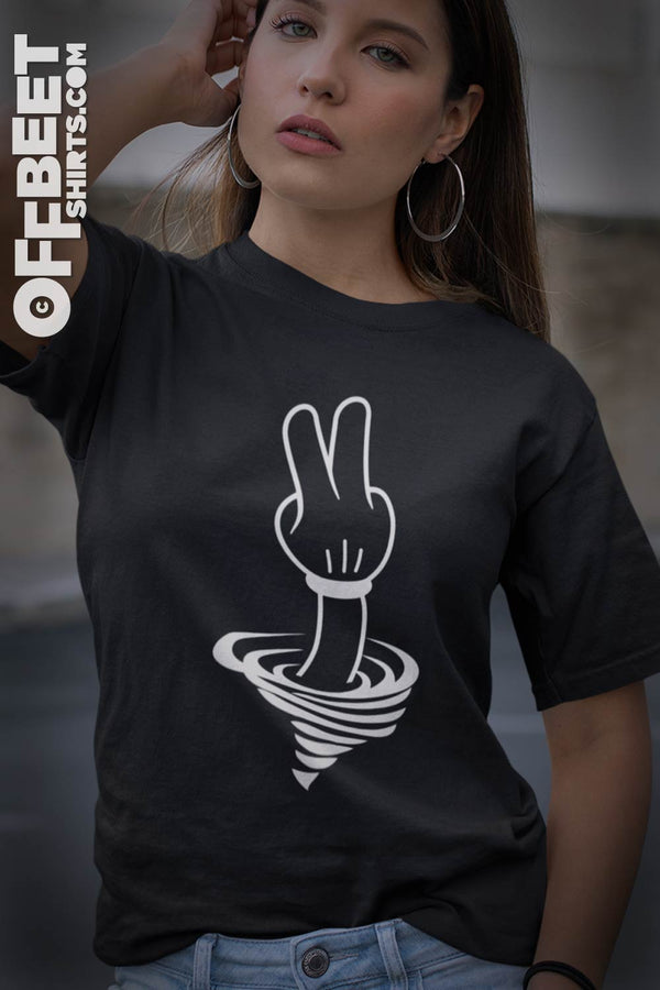 Mickey Mouse. The Last Word. Women's Graphic T-Shirt - black. ©Offbeet Shirts.