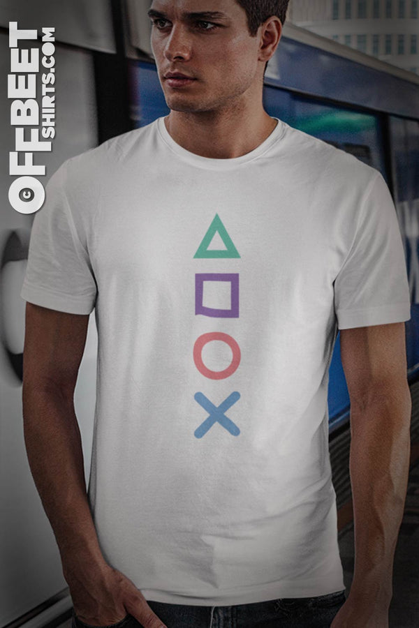 Playstation Gamer Console Symbols Mens Graphic Tee
