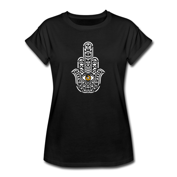 Hamsa Flip graphic T-Shirt - black