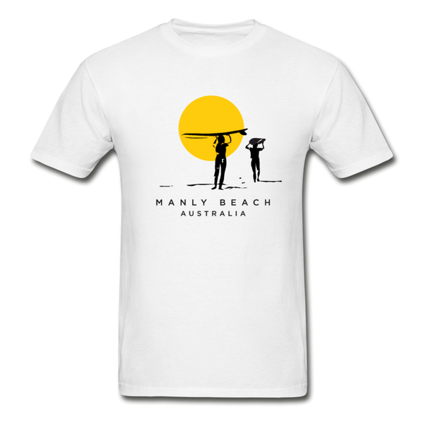 Manly Beach sunrise retro surf graphic T-Shirt - white