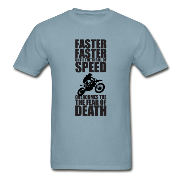 Faster, faster motocross graphic T-Shirt - stonewash blue