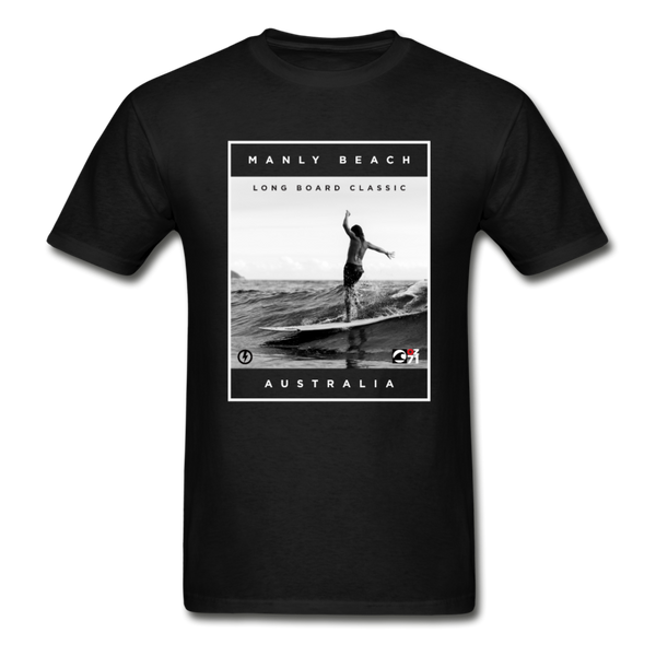 Manly long board classic No.1 Surf graphic T-Shirt - black