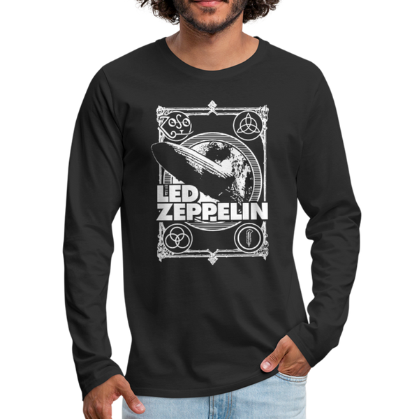 Led Zeppelin No.3 Long Sleeve Graphic T-Shirt - black. Iconic design featuring the Hindenburg Zeppelin in full crash mode which has become synonymous with band.. For all the Zeppelin fans… enjoy Mens black I  Offbeet Shirts