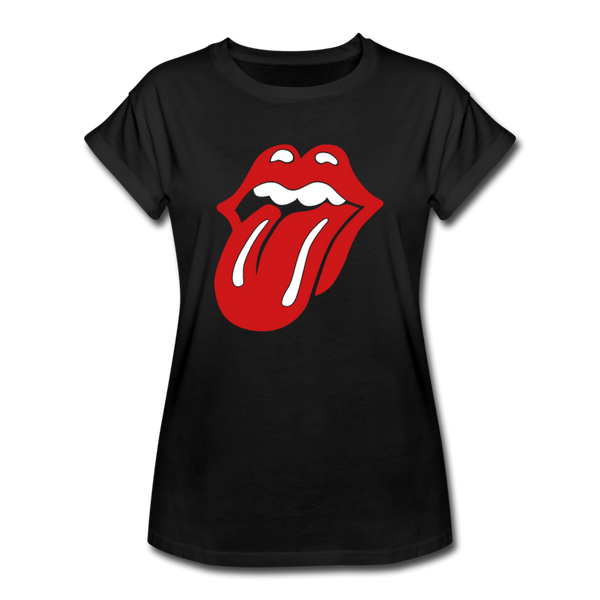 Stones tongue and lips graphic T-Shirt - black