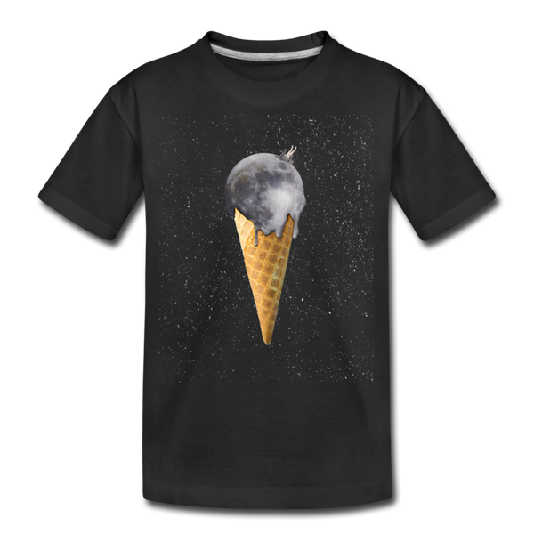 Space Cone - moon with sprinkles. Kids Graphic T-Shirt - black