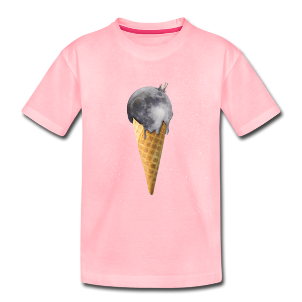 Space Cone - moon with sprinkles. Kids Graphic T-Shirt - pink