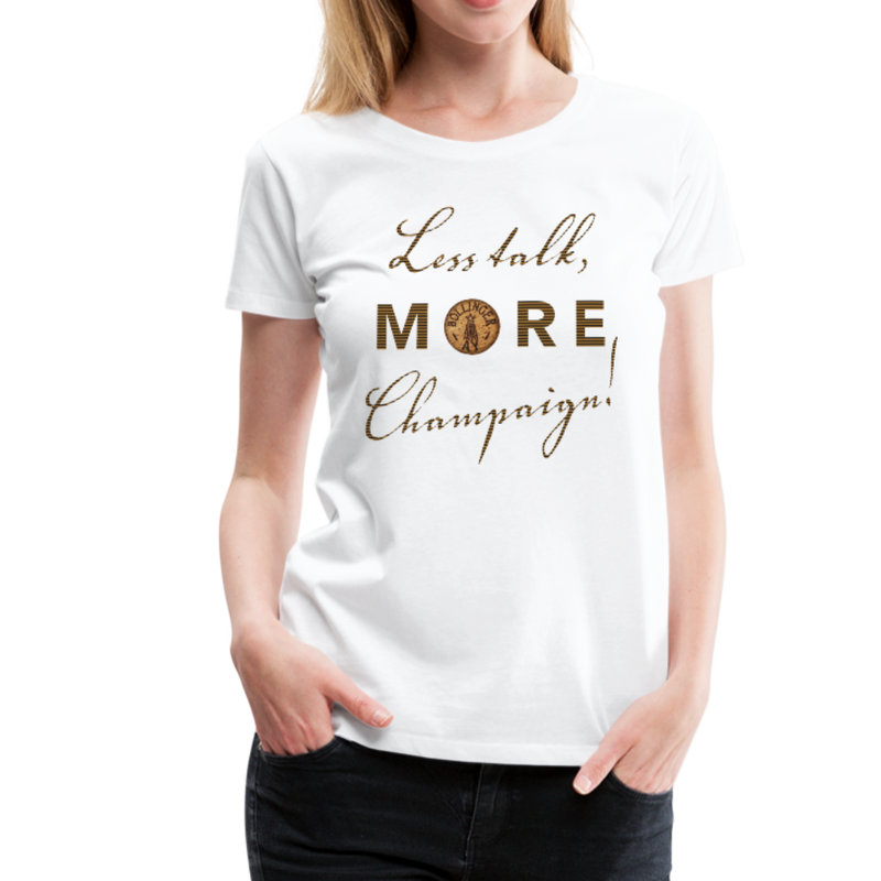 Less Talk More Champaign Womens Graphic Tee - white