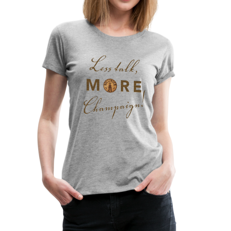 Less Talk More Champaign Womens Graphic Tee - heather gray