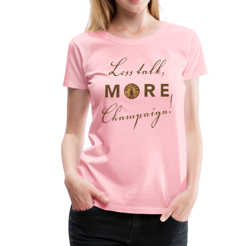 Less Talk More Champaign Womens Graphic Tee - pink