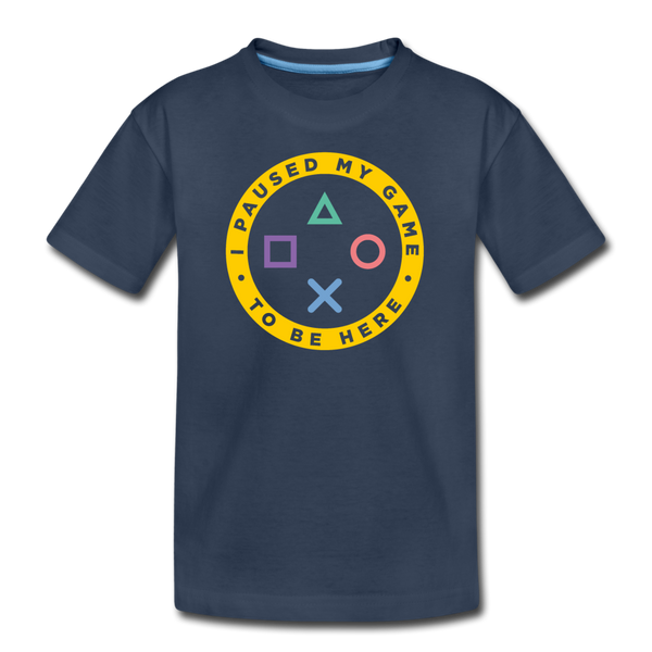 I paused my game to be here Kids Graphic Tee - navy