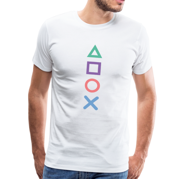 Playstation Gamer Console Symbols Mens Graphic Tee - white