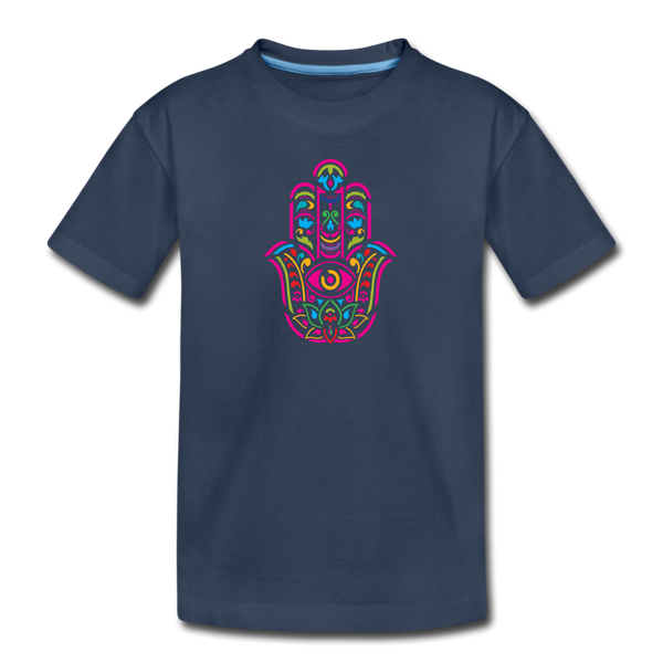 Hamsa hand of protection Kid’s Organic T-Shirt - navy