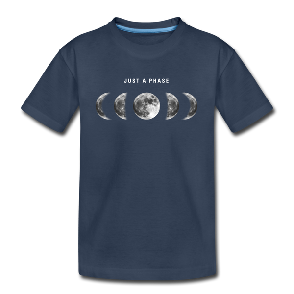 Just a Moon Phase Kid’s Premium Organic T-Shirt - navy