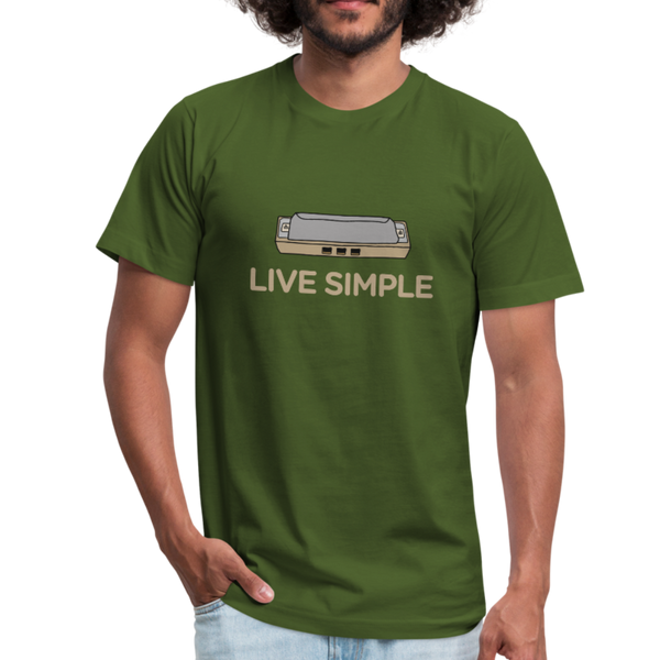 Live Simple 3 hole harmonica Men’s Graphic T-shirt - olive