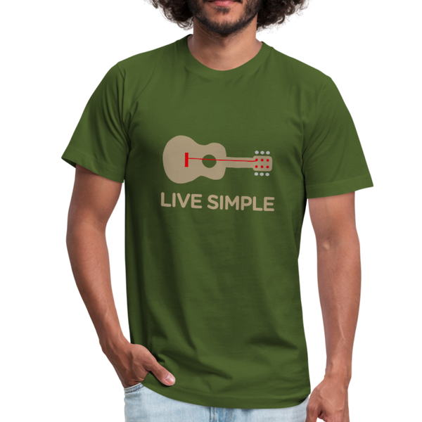 Live Simple one string guitar Men’s Graphic T-shirt - olive