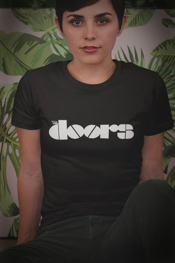 The Doors logo graphic T-Shirt.. For all the Doors fans… enjoy. White logo on black shirt. Womens  I  Offbeet Shirts