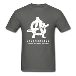 Ungovernable Order without rulers graphic T-Shirt - charcoal