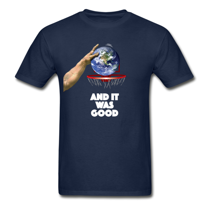 God discovers basketball No.2 graphic T-Shirt - navy