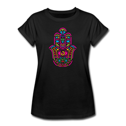 Hamsa Hand of protectionn graphic T-Shirt - black