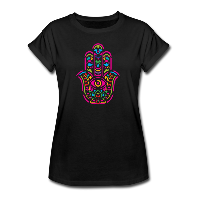 Hamsa Hand of protectionn graphic T-Shirt - black