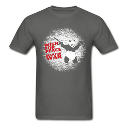 Wish for peace plan for war graphic T-Shirt - charcoal