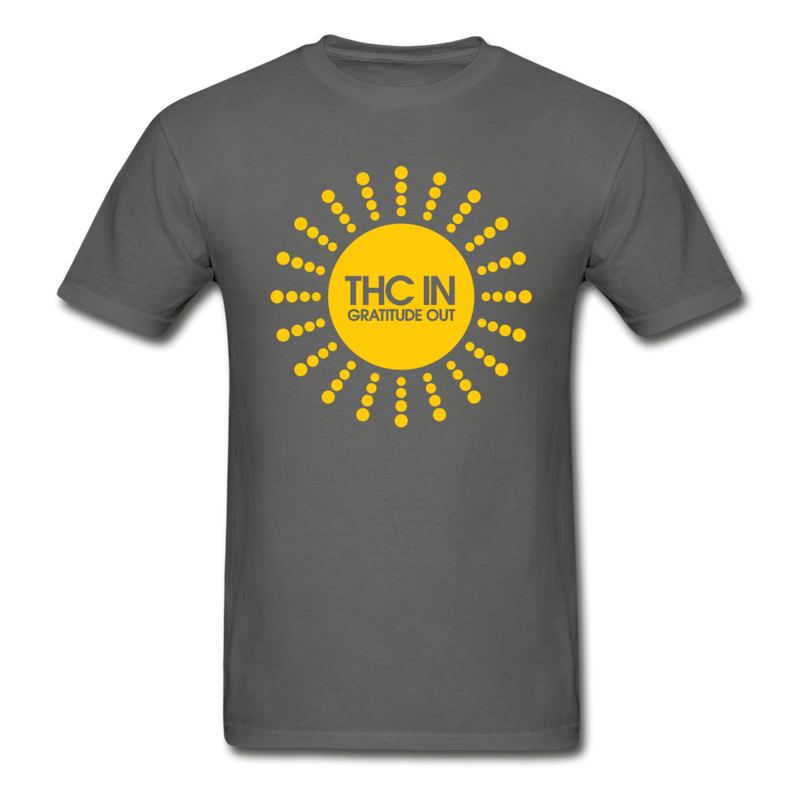 THC in gratutude out graphic T-Shirt - charcoal