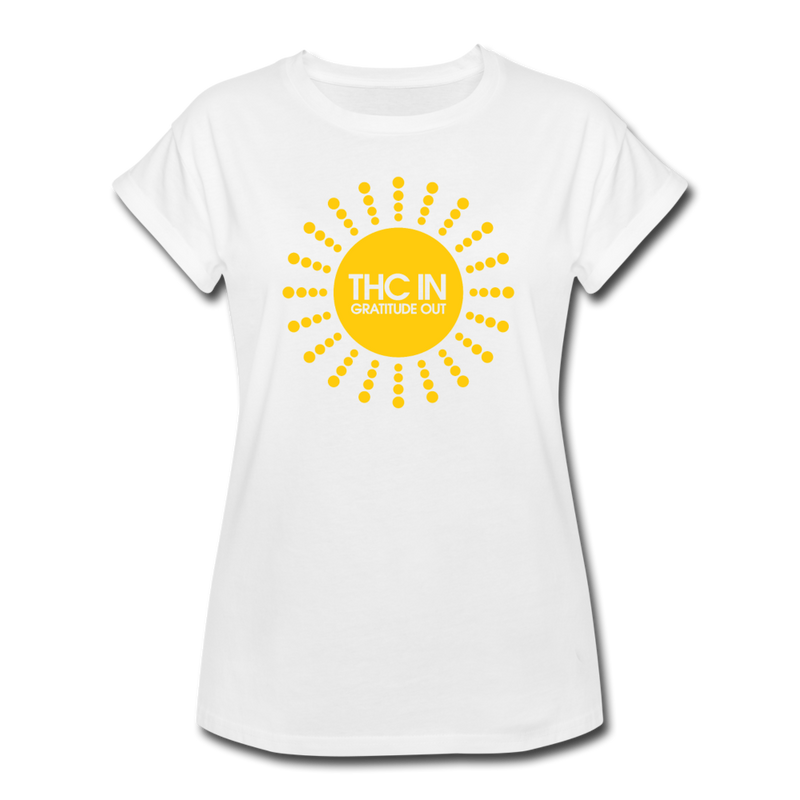 THC in gratitude out graphic T-Shirt - white