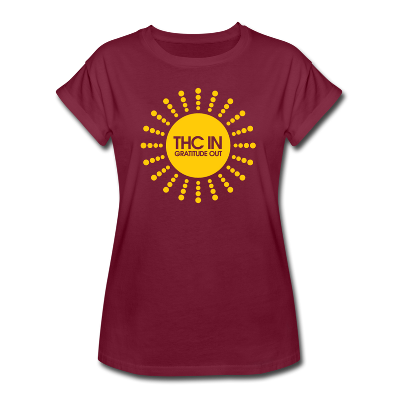 THC in gratitude out graphic T-Shirt - burgundy