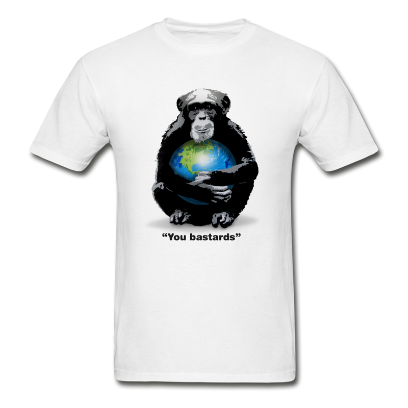 Protective Primate - You Bastards Men’s Graphic T-shirt - white
