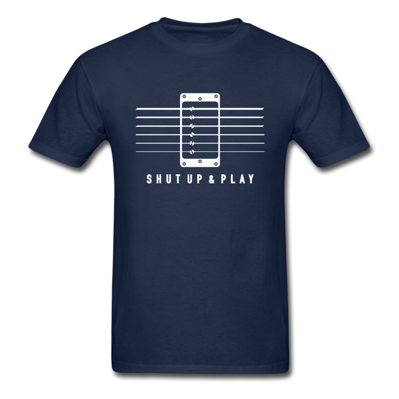 Shut up and play - Electric Guitar Men's Graphic T-Shirt - navy