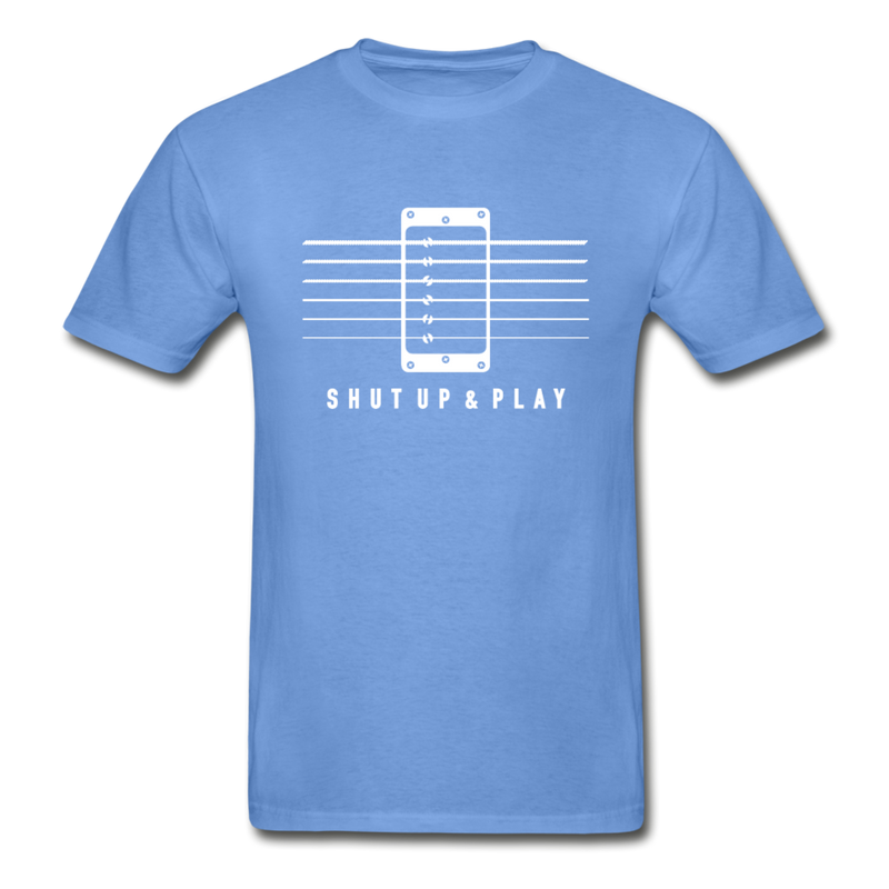 Shut up and play - Electric Guitar Men's Graphic T-Shirt - carolina blue