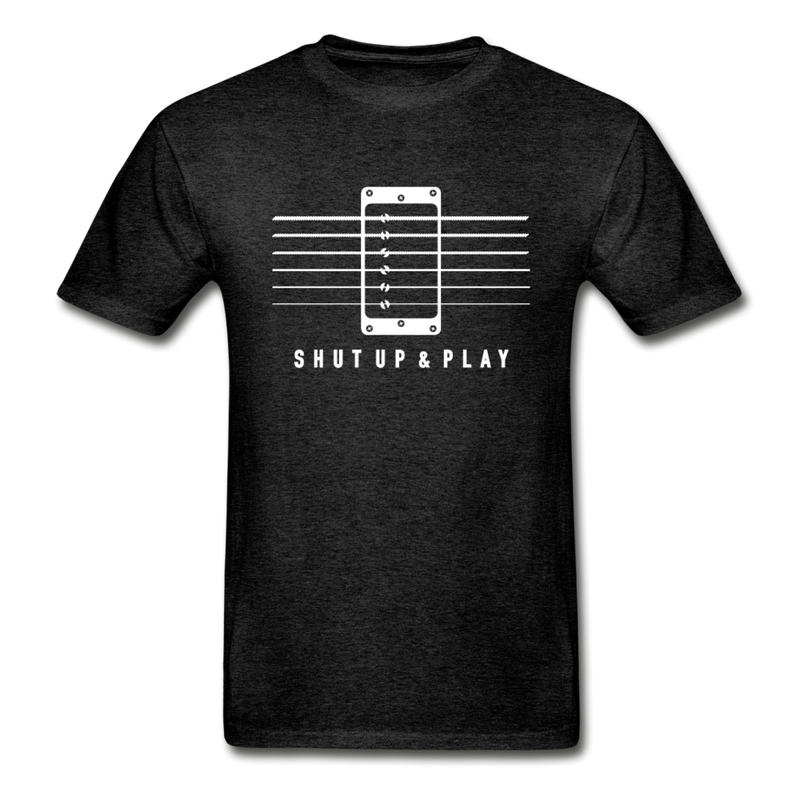 Shut up and play - Electric Guitar Men's Graphic T-Shirt - charcoal gray