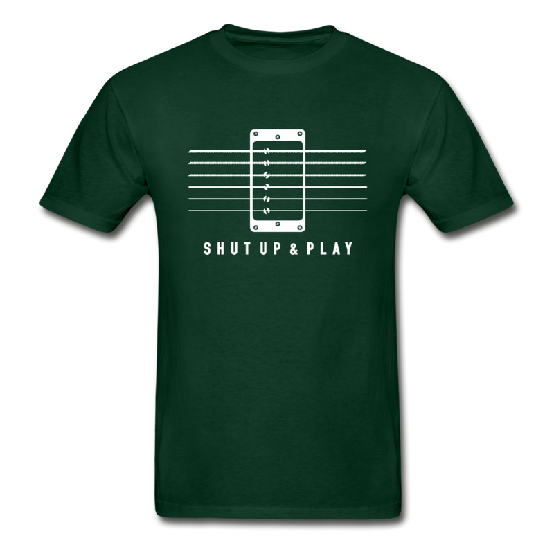 Shut up and play - Electric Guitar Men's Graphic T-Shirt - forest green