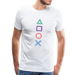 Playstation Gamer Console Symbols Mens Graphic Tee - white