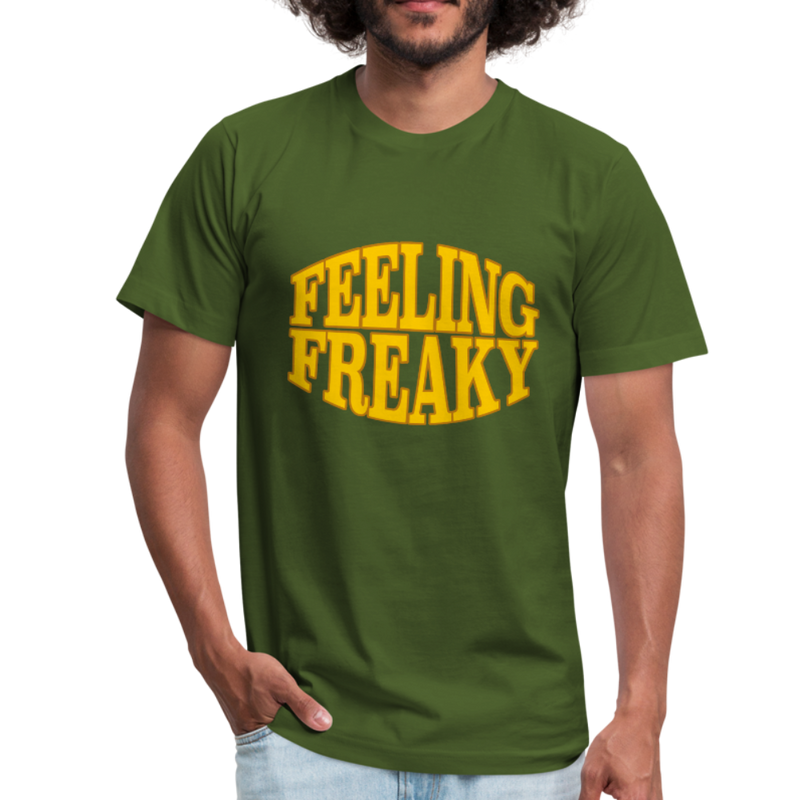 Feeling Freaky Funny Mens Graphic Tee - olive