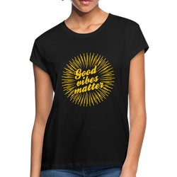 Good Vibes Matter Women's Graphic Tee - black