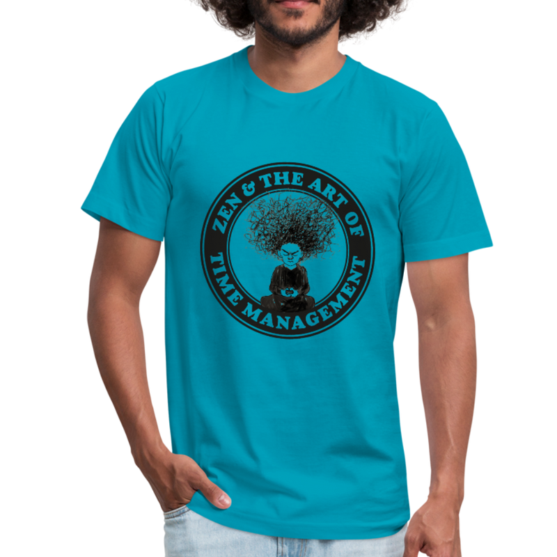 Zen and the Art of Time Management Men's funny Shirts - turquoise