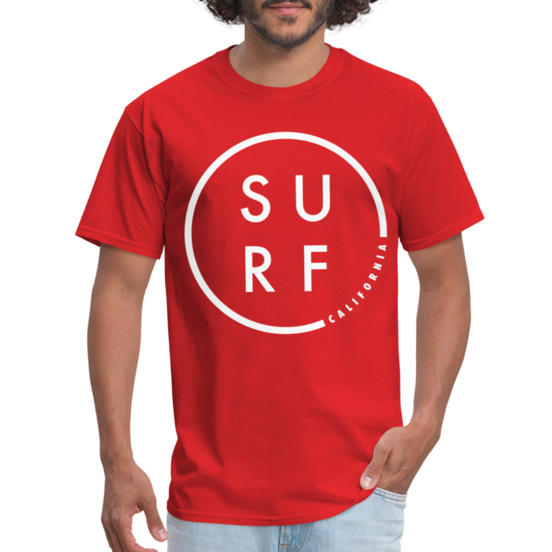 Surf California Classic Cool Mens Graphic Tee - red