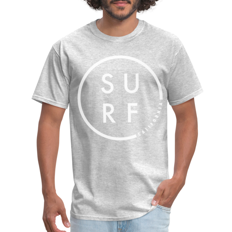 Surf California Classic Cool Mens Graphic Tee - heather gray