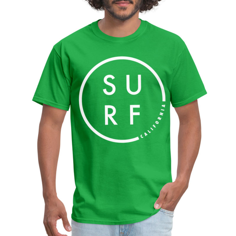 Surf California Classic Cool Mens Graphic Tee - bright green