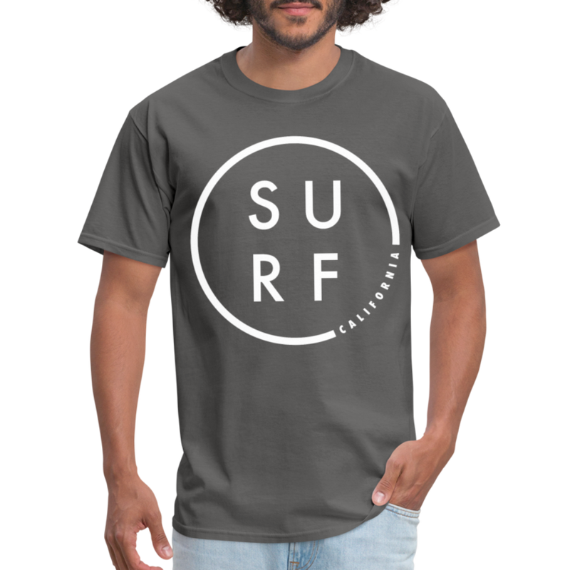 Surf California Classic Cool Mens Graphic Tee - charcoal