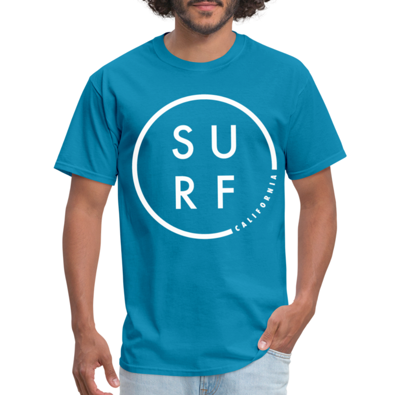Surf California Classic Cool Mens Graphic Tee - turquoise